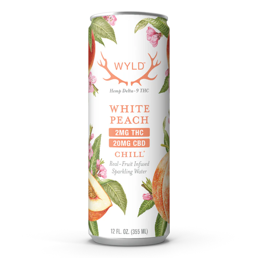 Low-Dose White Peach CBD:THC Sparkling Water | Chill 1 Low-Dose White Peach CBD:THC Sparkling Water | Chill